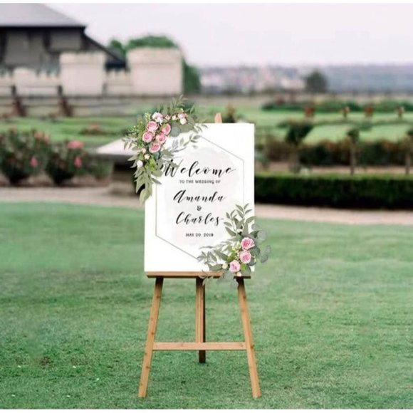 2 Piece | Pink Peony & Rose Blush Arch Flowers Swags Willow Eucalyptus Wedding - Picture 3 of 6